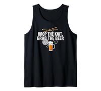 Knitter Craft Beer Drinker Drop The Knit Grab The Beer Canotta