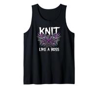 Knitting Crafter Knit Like A Boss Heavy Metals Skull Canotta