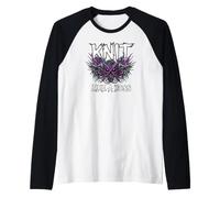 Knitting Crafter Knit Like A Boss Heavy Metals Skull Maglia con Maniche Raglan