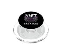 Knitting Crafter Knit Like A Boss Heavy Metals Skull PopSockets PopGrip per MagSafe