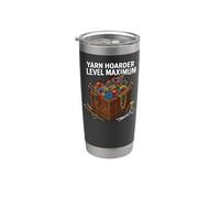 Knitting Crochet Yarn Hoarder Level Maximum Bicchiere termico in acciaio inox doppia parete