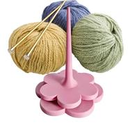 Knitting Device - Flower Shape Rotating Spinner, Manual Ball Winder, Portable Yarn Handling Tool, Tabletop Studio Equipment, Fiber Art Accessory, Crafting Project Supply 6x4 Inch Floral Design