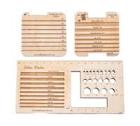 Knitting Needle Gauge Measuring Tool, Wooded Knitting Needle Gauge Ruler in