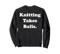Knitting Takes Balls Yarn Humor Quote Felpa