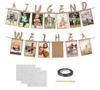 KNJOMZIE Jugendweihe Deko, 13 carte di carta kraft da appendere, regalo per ragazzo e ragazza, ghirlanda per foto da 1 a 13 anni