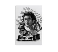 KNKncnv Ayrton Senna Black White Poster decorativo da parete, per soggiorno, camera da letto, decorazione moderna per camera da letto, 20 x 30 pollici (50 x 75 cm)