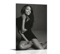 KNKncnv Zoe Saldana Black and White Poster decorativo da parete, per soggiorno, camera da letto, decorazione moderna per camera da letto, 40 x 60 cm