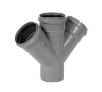 KNM TRADE doppia derivazione HT DN 50 45° - raccordo a T a 4 vie PP grigio per scarico interno
