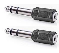 KnnX 28141 | Adattatore audio stereo | da 6,35 mm maschio a 3,5 mm femmina | nichelato | confezione da 2