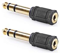 KnnX 28146 | Adattatore audio stereo | 6,35 mm maschio a 3,5 mm femmina | Placcato oro | confezione da 2