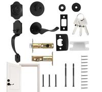 Knob portaanteriore Deadbolt - blocco in lega in lega di alluminio, maniglia esterna, manopola per portafissa con ingresso con chiave a deadbolt coordinata | Set di bloccaggio pesante per il cortile