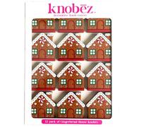 Knobēz: Coperture Decorative per pomelli - Casa di Pan di Zenzero - 12 Pezzi - Decorazioni Elastiche per Vacanze, Inverno-Natale, Cucina, Bagno, cassettiera e casa