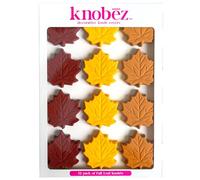 Knobēz: Coperture decorative per pomelli - Foglia autunnale - 12 pezzi - Decorazioni elasticizzate, accoglienti colori autunnali stagionali, cucina-bagno-cassettiere-casa