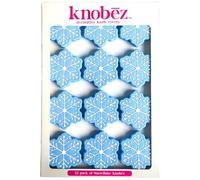 Knobēz: Copri pomelli Decorativi, Motivo Fiocco di Neve, 12 Pezzi, Blu, Elasticizzate, Decorazioni per Vacanze, Inverno, Natale, Cucina, Bagno, cassettiere, casa