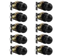 Knobonly Confezione da 10 pomelli senza chiave per porte interne, colore nero opaco, manopole per porte interne, in acciaio inox