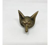 Knobs By Blossom Pomelli per porte in ferro antico vintage e bronzo fatti a mano in metallo con animali, per cassetti e ante (2. testa di volpe), Bronzo Anticato