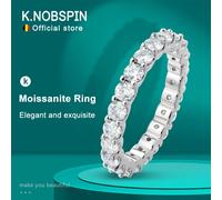 KNOBSPIN D VVS1 Tutti gli anelli Moissanite per donna Uomo Fidanzamento Matrimonio Eternity Band con GRA S925 Anello in oro 18 carati placcato argento
