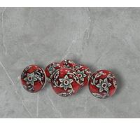 KNOBSWORLD Set di 6 pomelli per porte in ceramica dipinti a mano, design classico Mandala per cassetti, armadi, cassettiere, armadi, mobili, maniglie delle porte con viti e dadi (16)
