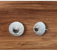KNOBSWORLD Set di 6 pomelli per porte in ceramica dipinti a mano, design classico Mandala per cassetti, armadi, cassettiere, armadi, mobili, maniglie delle porte con viti e dadi (13)