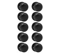 KNOBWELL Confezione da 10 pomelli per porta, piatti e rotondi, per interni, a lato singolo, per armadio, nero opaco