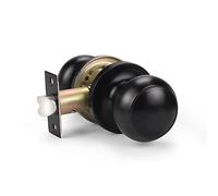 KNOBWELL Confezione da 5 pomelli per porta privacy, in acciaio massiccio, pomello per porta interna per ripostiglio, camera da letto, bagno, nero opaco