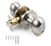 KNOBWELL Confezione da 8 pomelli in nichel spazzolato per porta dell'armadio, con pomello ovale, pomelli per porta interna del passaggio per corridoio, senza chiave, senza chiave, set da 8 pezzi