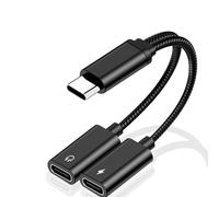 Knocery Adattatore per Cuffie USB C e Ricarica, Sdoppiatore cuffie USB C, Doppio Tipo C Cavo Audio Aux Ricarica per Auricolari Splitter, Adattatore femmina Y Cavo