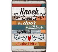 Knock And The Door Will Be Opened Tin Sign 8 X 12