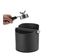 knock box, Contenitore for caffè in acciaio inossidabile, secchio antiscivolo con asta for polvere di caffè espresso,for Coffee Grinding(Black-S)