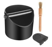 Knock Box - Contenitore per Fondi di Caffè per Portafiltro, con Tappetino in Silicone, Spazzola per la Pulizia e Barra Battifondi Rimovibile, Accessorio per Cucina e Caffetteria
