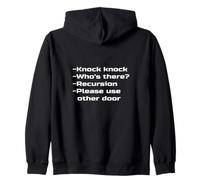 Knock Knock Who's There Recursion Si Prega di Utilizzare Altre battute sulla Porta Felpa con Cappuccio