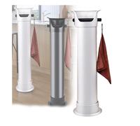 Knockbox Commerciale Da Pavimento, Secchio For Fondi Da Pavimento Di Grande Capacità Da 8,6 L, Con 25 Sacchetti For Rifiuti E Carrello, For Barista(White)