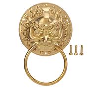 Knocker per porte in ottone in ottone in stile cinese, 5,5 pollici di traino della porta di design vintage, knocker per il cancello per il servizio per la casa unica