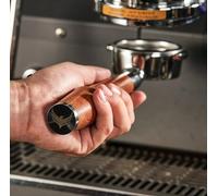 KNODOS Portafiltro senza fondo da 58 mm per modelli Gaggia Classic Pro, E24, GT ed Evo, manico in palissandro, filtro porta nudo da 58 mm e cestello filtro da 18-21 grammi incluso