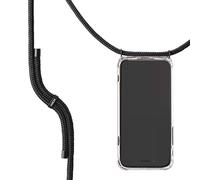 KNOK Catena per cellulare compatibile con iPhone 11 Pro, custodia in silicone con nastro, per smartphone da appendere, custodia trasparente con cordino