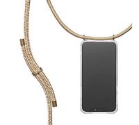 KNOK Collana per cellulare compatibile con Apple iPhone 11 Pro - Custodia in silicone con fascia - Custodia per smartphone da appendere - Custodia trasparente con cordino - Custodia protettiva con cordoncino in oro