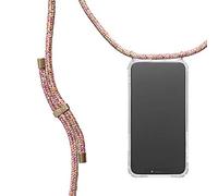 KNOK Collana per cellulare compatibile con Apple iPhone 16, in silicone con nastro, per smartphone da appendere, custodia trasparente con cordino, custodia protettiva con cordoncino in unicorn