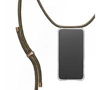 KNOK Custodia a tracolla compatibile con Apple iPhone (iPhone 14 Pro) - Custodia in TPU con cinturino da collo Custodia per telefono con cordino e supporto per telefono (oliva)