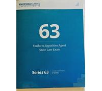 Knopmanmarks 8th Ed Uniforme Sicurezza Agente Stato Legge Esame Serie 63 Manual