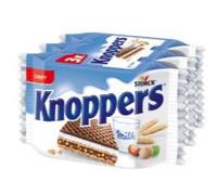 Knoppers Barrette di Cialda al Cioccolato e Nocciola, Confezione da 3x25g, 200g