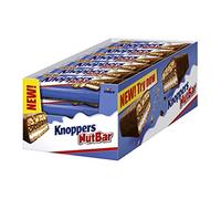 Knoppers Barrette di noci, 24 barrette di cioccolato con nocciole e | Con cioccolato al latte integrale, crema al latte e torrone, nocciole croccanti, caramello e waffle croccanti