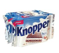 Knoppers Cialde al cioccolato e nocciole, confezione tripla per dolcetti di famiglia con extra indulgenza, confezioni da 25 g, 3 scatole da 24 (totale 72 cialde)