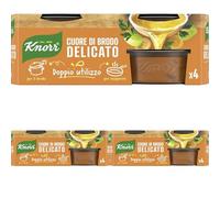 Knorr Cuore di Brodo Delicato, Pronto da Diluire, Con Verdure da Agricoltura Sostenibile, Senza Glutine, Senza Glutammato*, Senza Conservanti, 4 Vaschette da 28g (Confezione da 3)