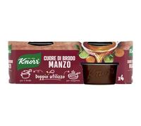 Knorr Cuore di Brodo Manzo, Pronto da Diluire, con Verdure da Agricoltura Sostenibile, Senza Glutine, Senza Glutammato*, Senza Conservanti, 4 Vaschette da 28g
