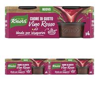 Knorr Cuore di Gusto Vino Rosso, Pronto da Sciogliere in Padella, con Ingredienti da Agricoltura Sostenibile, Vegano, Senza Glutine, 4 Vaschette da 28g (Confezione da 3)