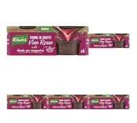 Knorr Cuore di Gusto Vino Rosso, Pronto da Sciogliere in Padella, con Ingredienti da Agricoltura Sostenibile, Vegano, Senza Glutine, 4 Vaschette da 28g (Confezione da 5)