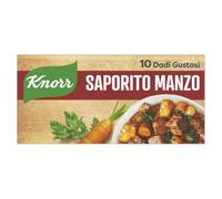 Knorr Dado Saporito Manzo, gusto intenso per ricette di carne, 10 dadi | Da sciogliere in acqua per preparare brodi gustosi o arricchire le tue ricette