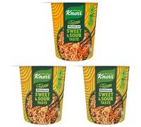 Knorr Fusion Noodles Sweet & Sour, Noodles Istantenei Etnici, Pronti in 4 Minuti, dal Sapore Agrodolce Intenso - 82 gr (Confezione da 3)