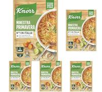 Knorr Minestra Primavera, Piatti Pronti Knorr con Verdure da Agricoltura Sostenibile, Senza Coloranti, Senza Conservanti, Fonte di Proteine, Vegetariano, 61 g (Confezione da 5)