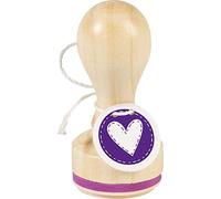 Knorr Prandell timbro in legno, rotondo Motivo Misura circa diametro 3,2 cm Motivo: cuore con cuciture